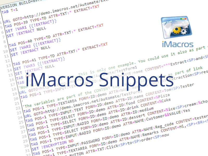 iMacros Snippets